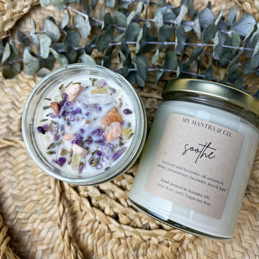 Soothe: lavender + vanilla + coconut