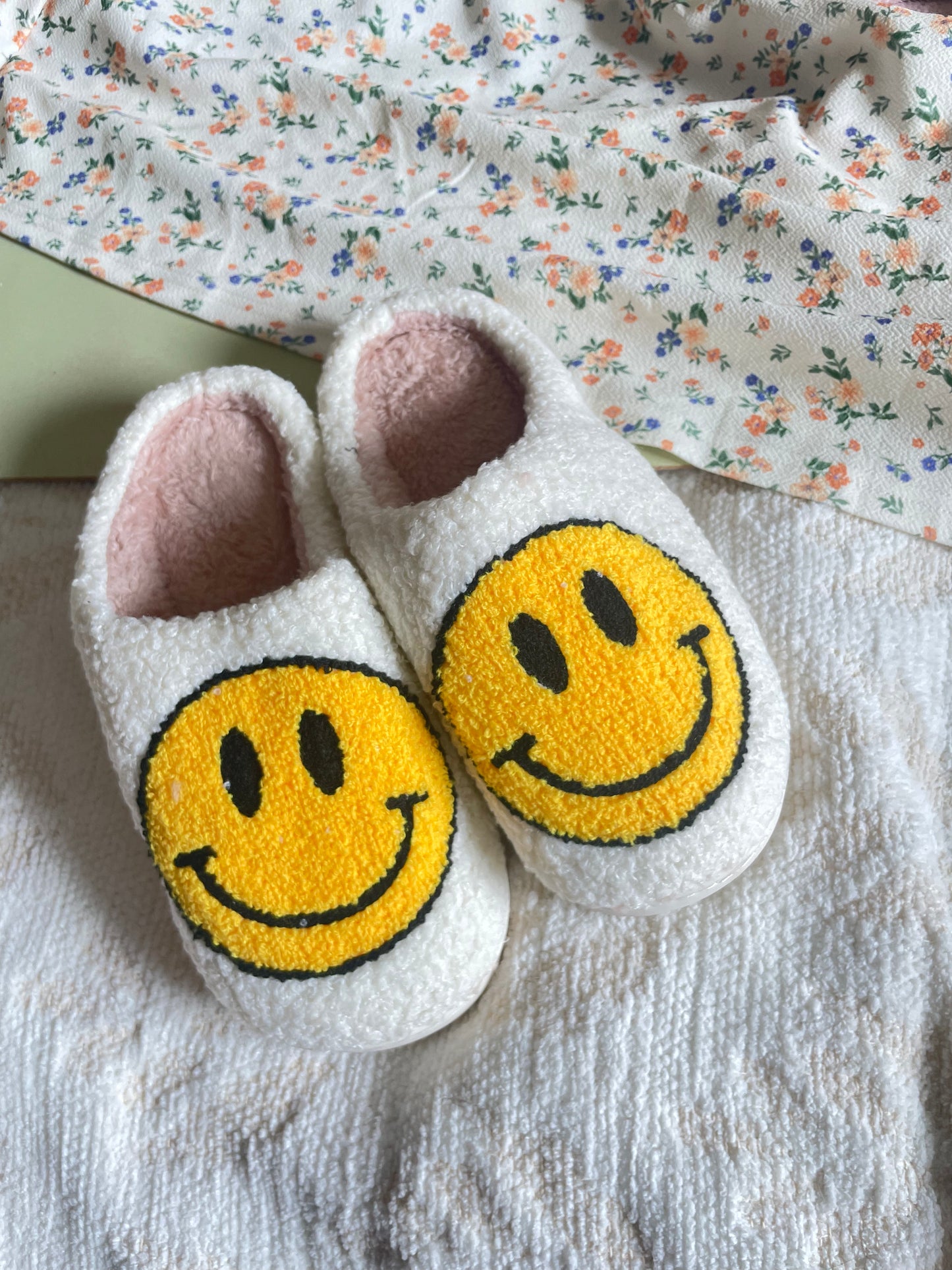 Yellow Smiley Slippers