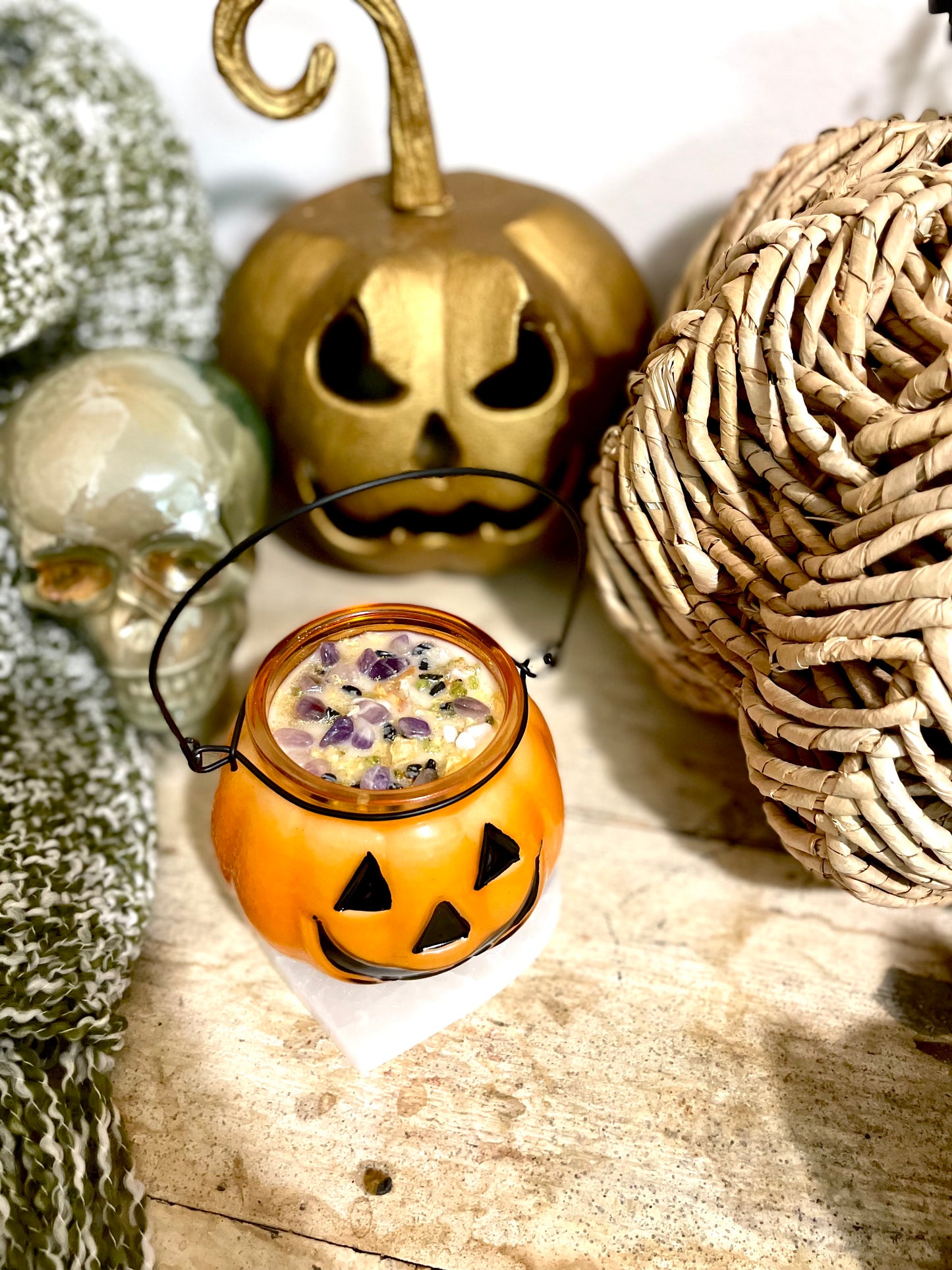 Pumpkin Jack-O-Lantern Candle