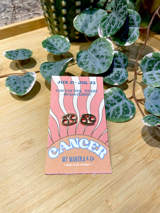 Cancer Zodiac Earrings