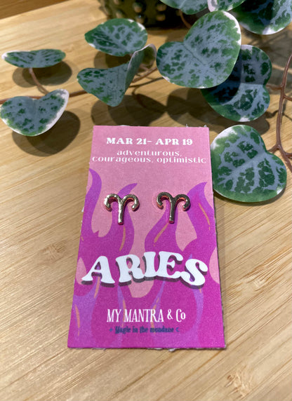 Aries Zodiac Earrings